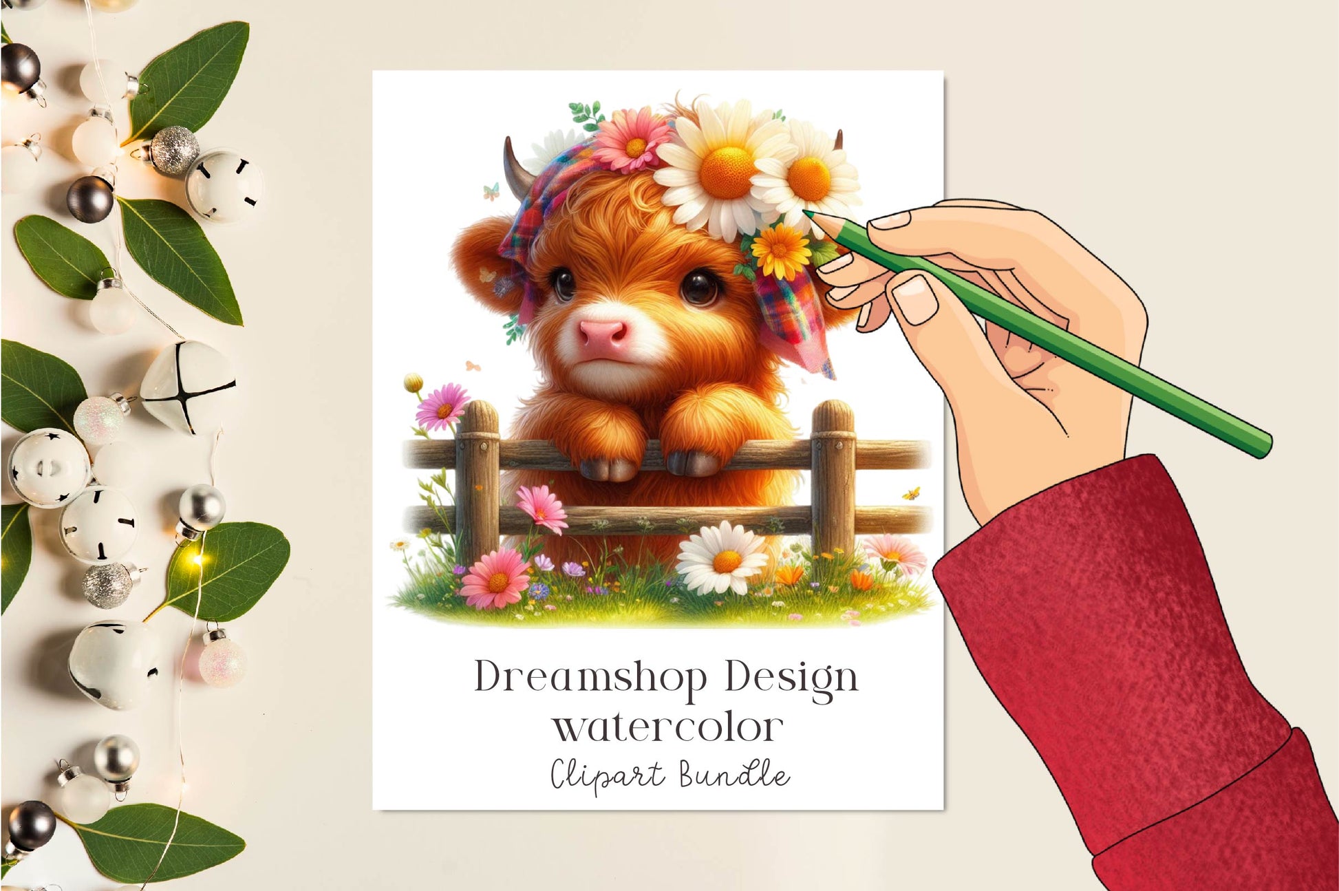 Spring Highland Cow Clipart Bundle 1 - CraftNest - Digital Crafting and Art