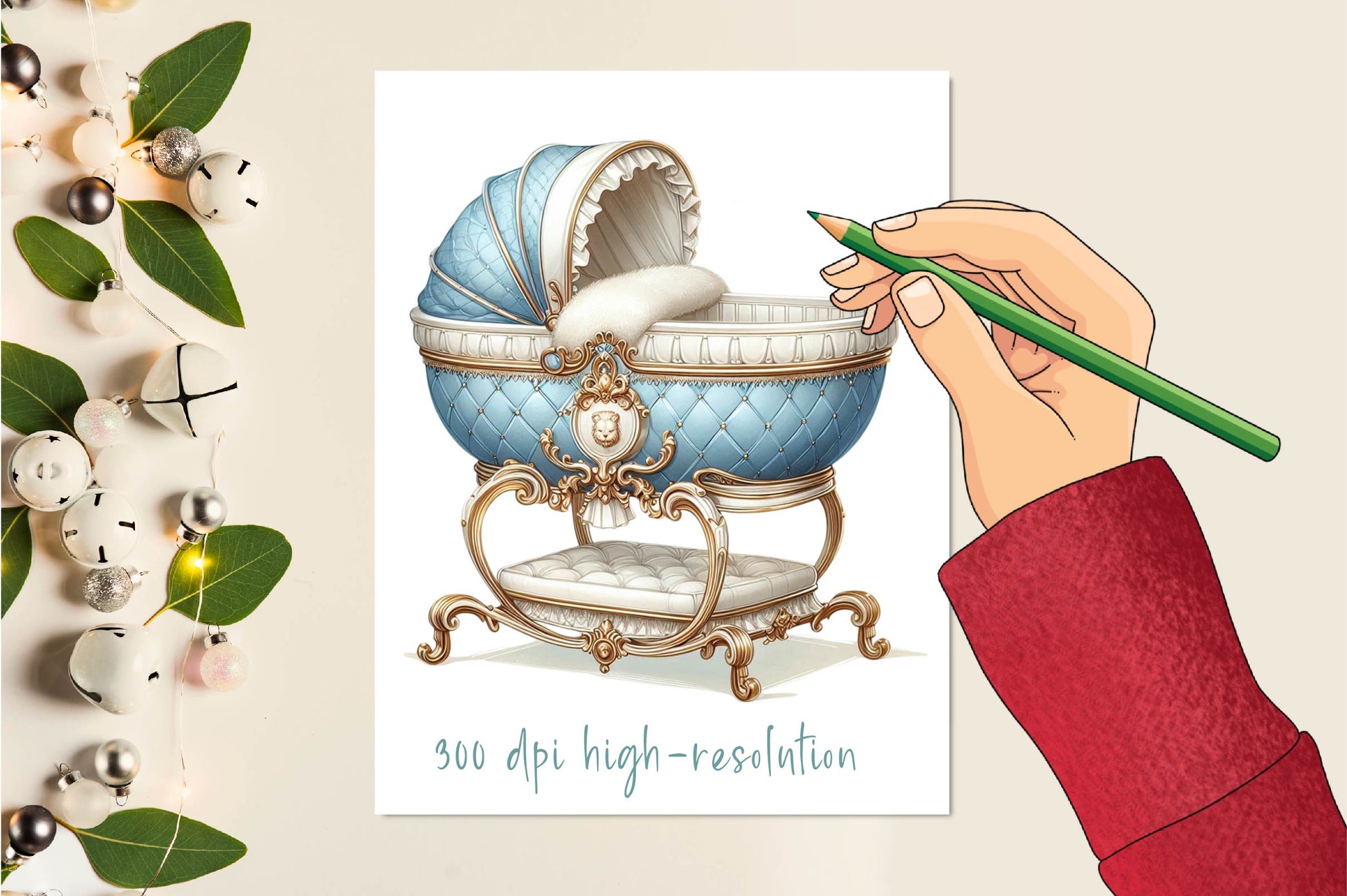 Baby Luxurious Bassinet Clipart Bundle - CraftNest - Digital Crafting and Art