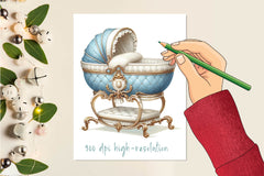 Baby Luxurious Bassinet Clipart Bundle - CraftNest - Digital Crafting and Art