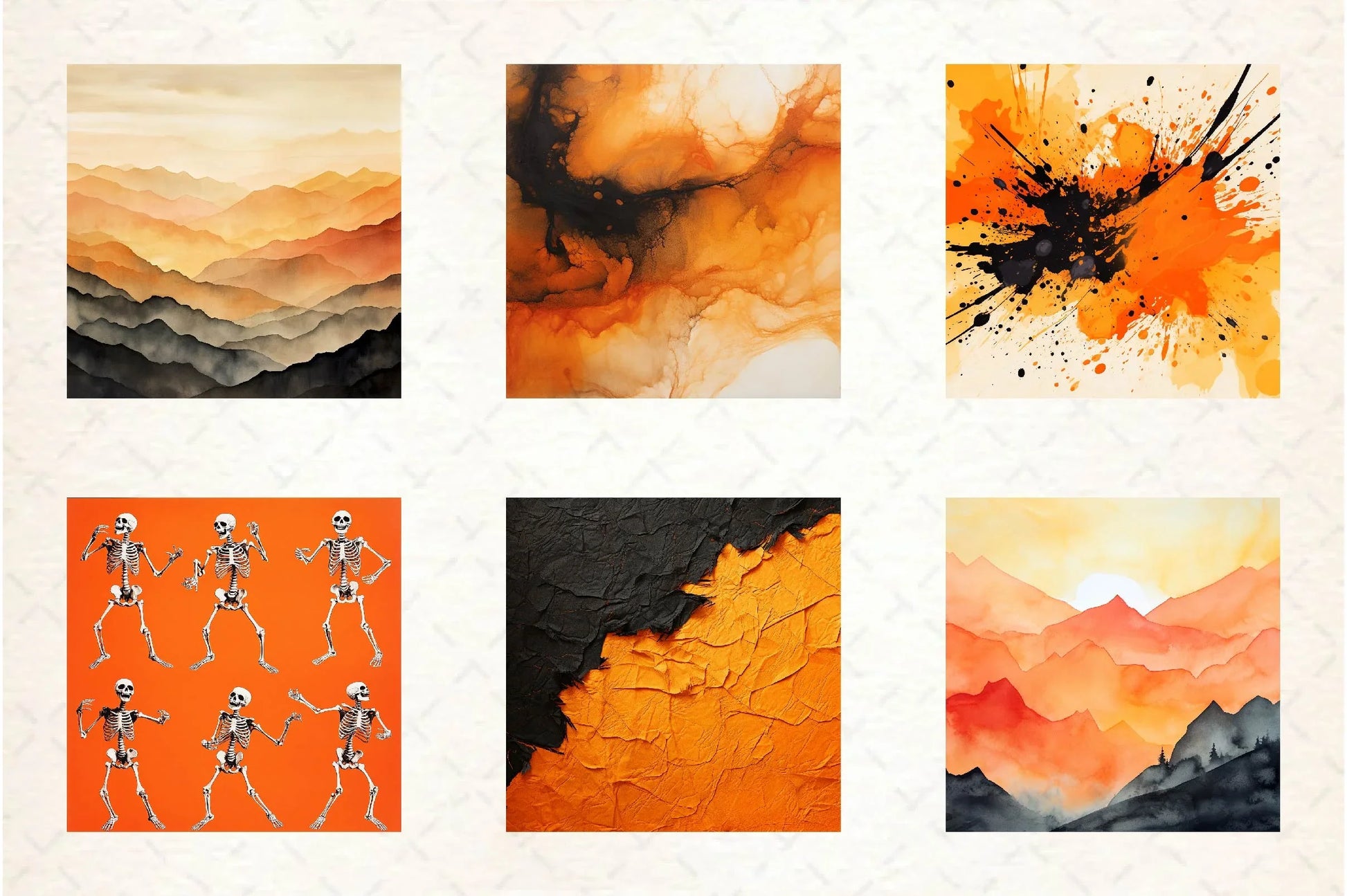 Orange And Black Halloween Background Clipart Bundle - CraftNest - Digital Crafting and Art