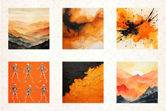 Orange And Black Halloween Background Clipart Bundle - CraftNest - Digital Crafting and Art