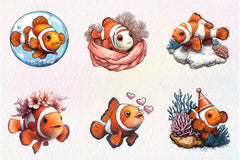 Cute Clownfish Clipart Bundle - CraftNest - Digital Crafting and Art