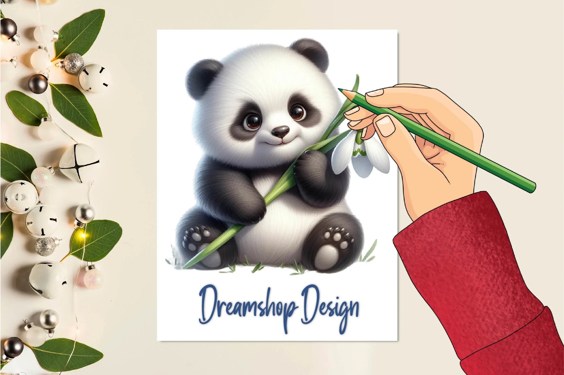 Spring Panda With Flowers Clipart Bundle - CraftNest - Digital Crafting and Art