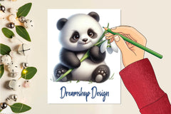 Spring Panda With Flowers Clipart Bundle - CraftNest - Digital Crafting and Art