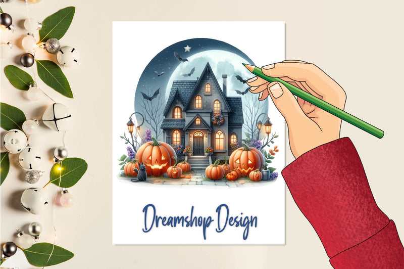 Halloween House Clipart Bundle - CraftNest - Digital Crafting and Art