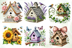 Spring Bird House Clipart Bundle - CraftNest - Digital Crafting and Art