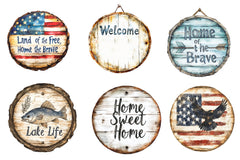 American Rustic Round Metal Wood Sign Clipart Bundle - CraftNest - Digital Crafting and Art