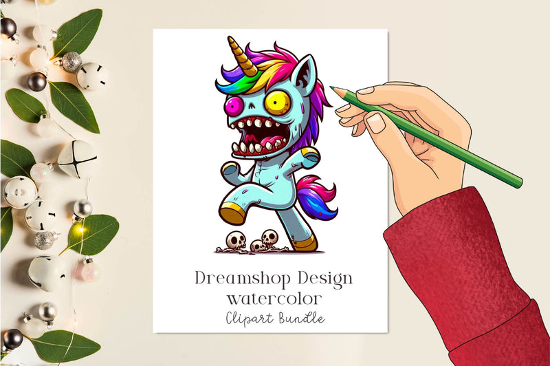 Halloween Scary Unicorn Clipart Bundle - CraftNest - Digital Crafting and Art