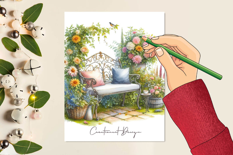 Garden Benches Clipart Bundle - CraftNest - Digital Crafting and Art