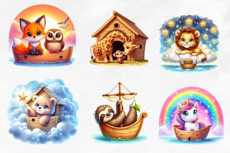 Noah'S Ark Nursery Decor Clipart Bundle - CraftNest - Digital Crafting and Art