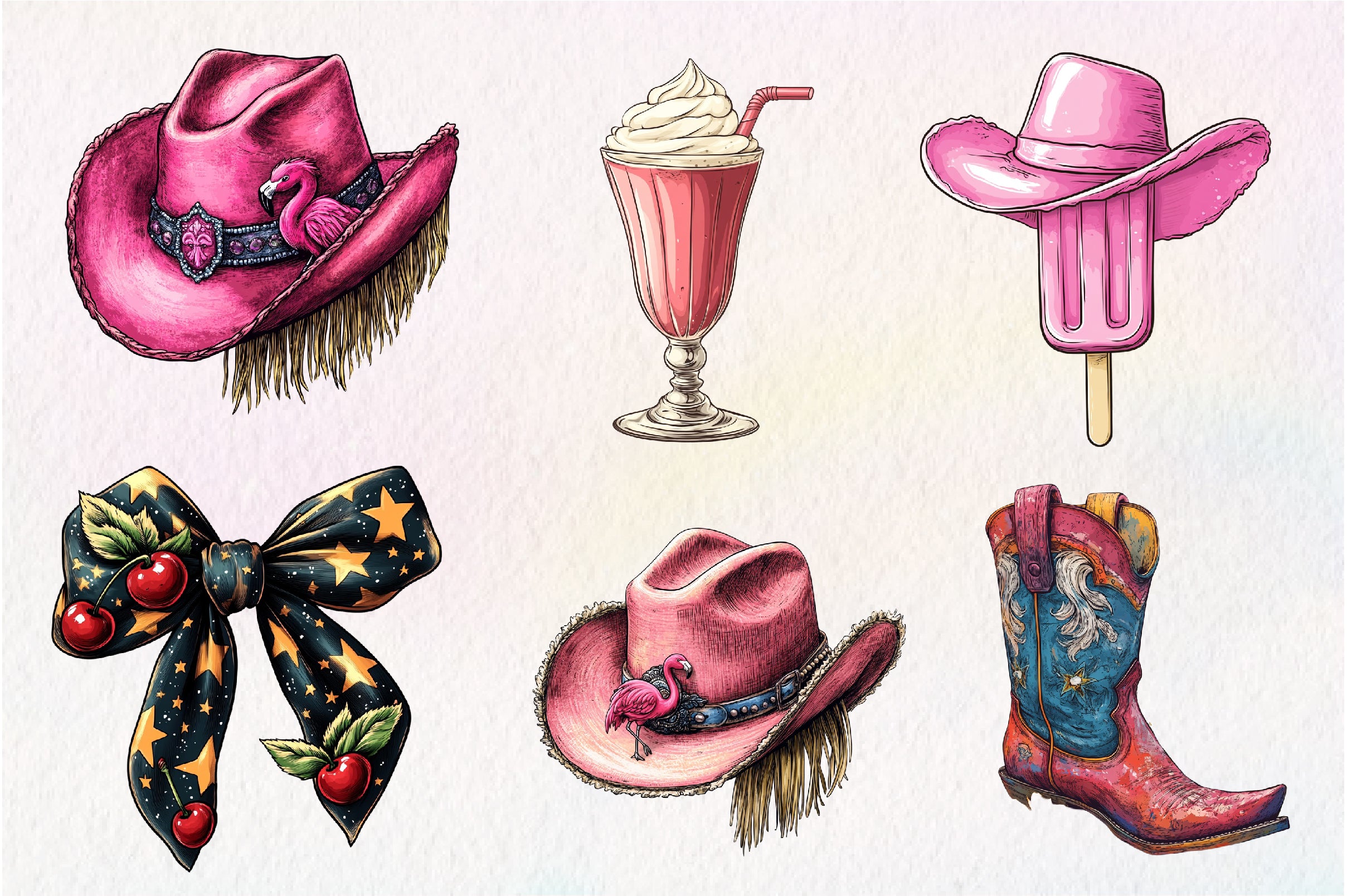 Summer Cowgirl Clipart Bundle 1 - CraftNest - Digital Crafting and Art