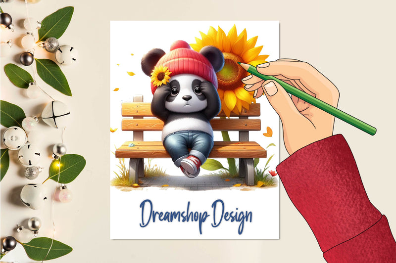 Sunflower Panda Clipart Bundle - CraftNest - Digital Crafting and Art