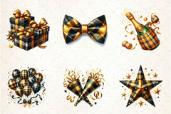 Golden And Black New Year Clipart Bundle - CraftNest - Digital Crafting and Art