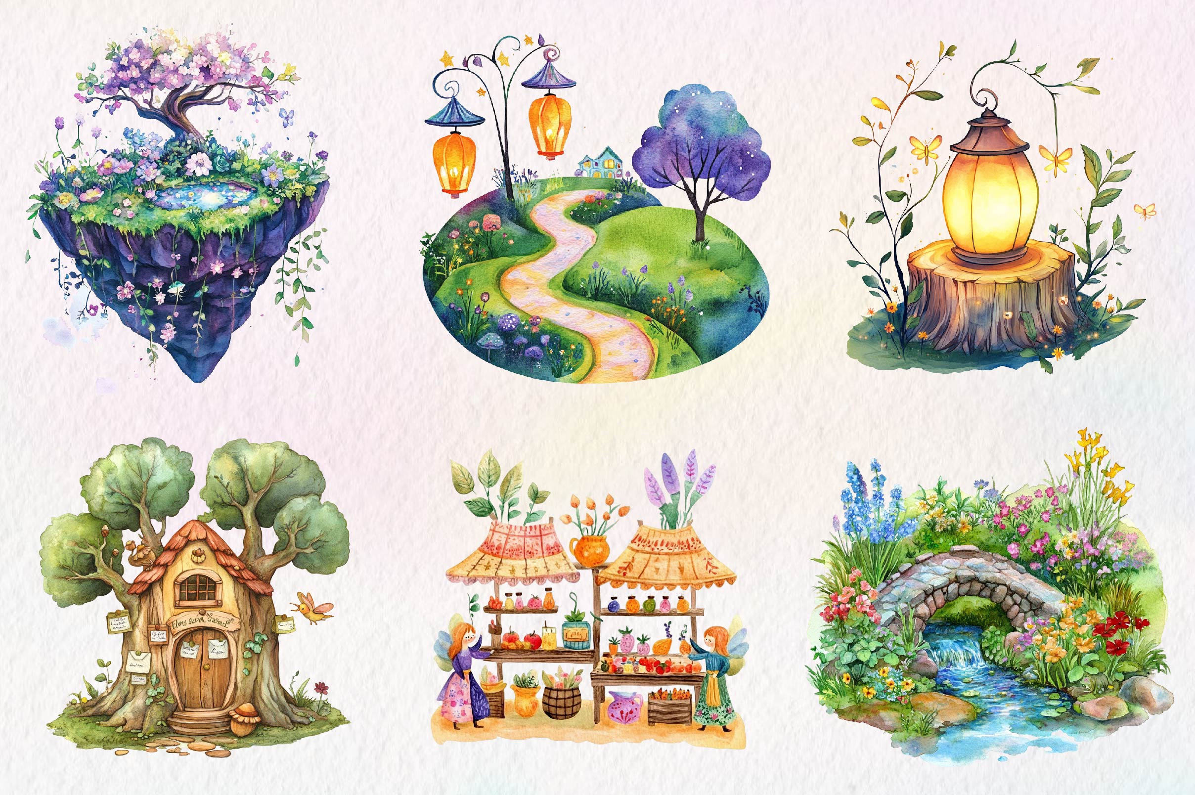 Whimsical Fairy Garden Clipart Bundle - CraftNest - Digital Crafting and Art