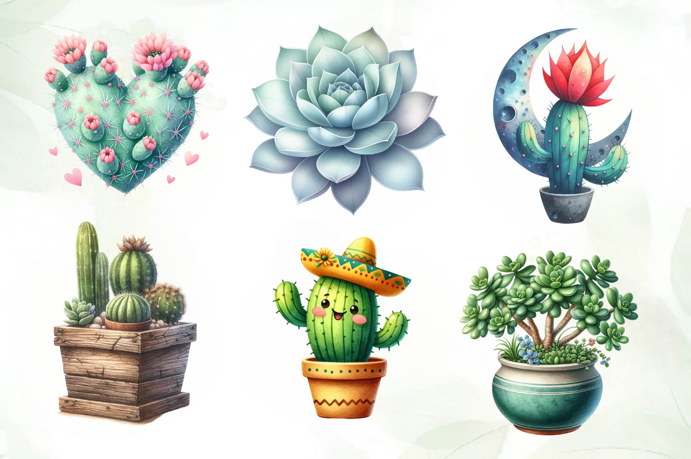 Cactus And Succulents Clipart Bundle - CraftNest - Digital Crafting and Art
