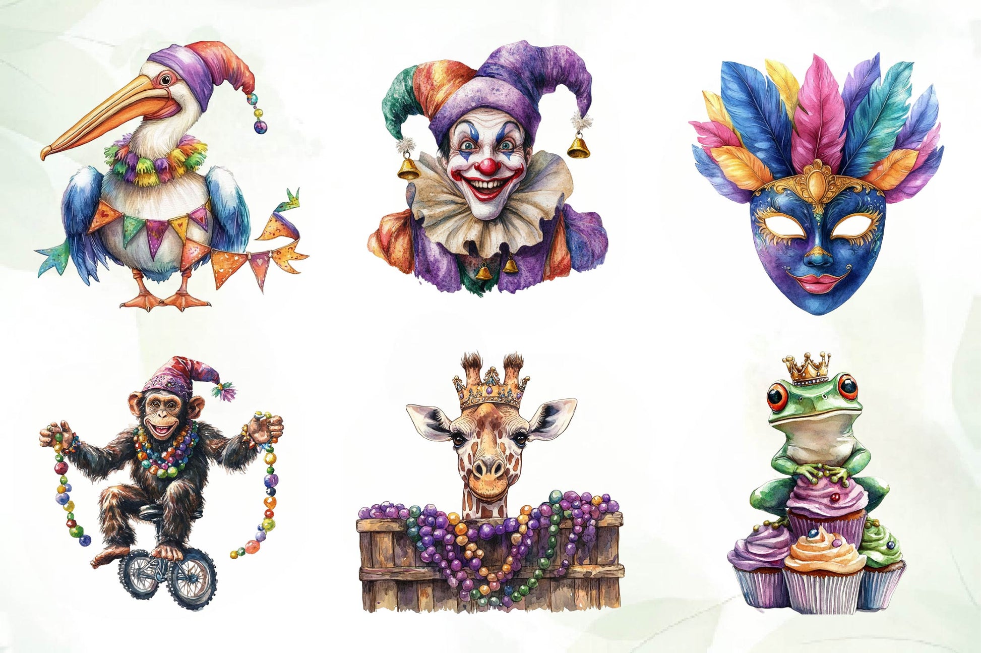 Funny Mardi Gras Clipart Bundle - CraftNest - Digital Crafting and Art