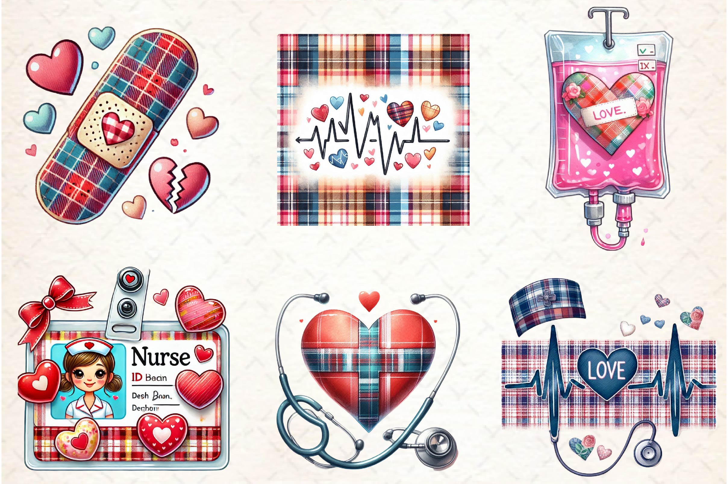 Nurse Valentine Clipart Bundle - CraftNest - Digital Crafting and Art