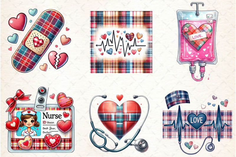 Nurse Valentine Clipart Bundle - CraftNest - Digital Crafting and Art