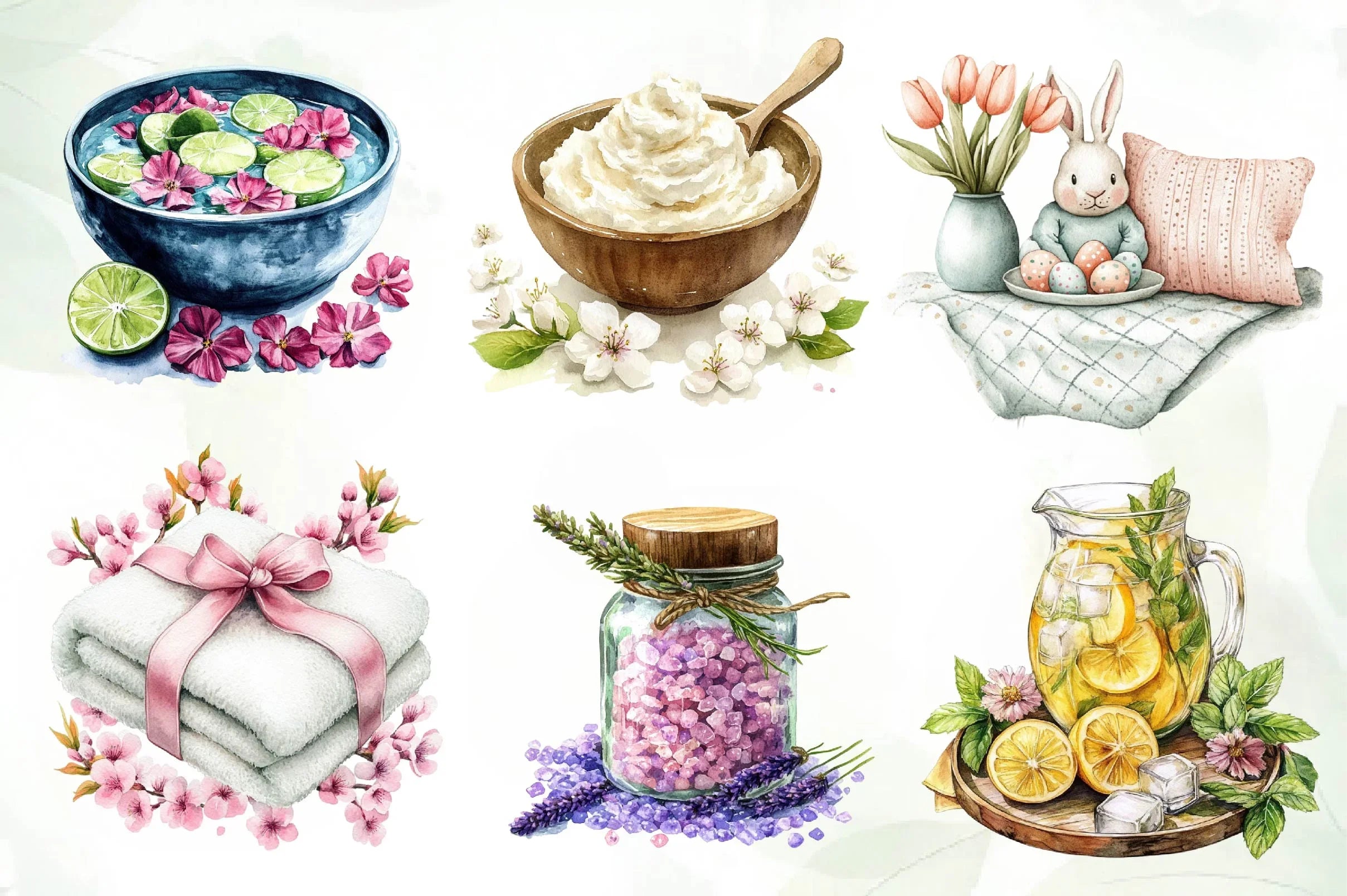 Spring Spa Day Clipart Bundle
