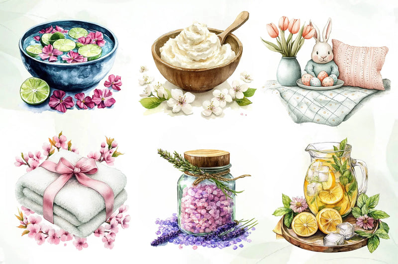 Spring Spa Day Clipart Bundle - CraftNest - Digital Crafting and Art