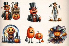 Halloween Pumpkin Man Clipart Bundle - CraftNest - Digital Crafting and Art