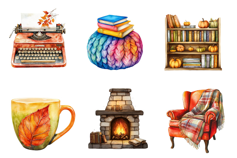 Fall Reading Nook Clipart Bundle - CraftNest - Digital Crafting and Art