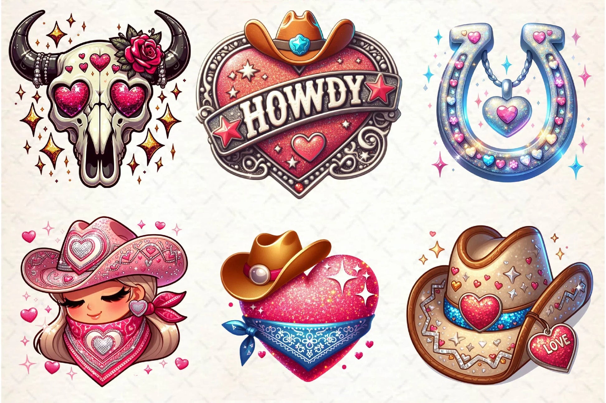 Retro Howdy Western Valentine's Day Clipart Bundle - CraftNest - Digital Crafting and Art
