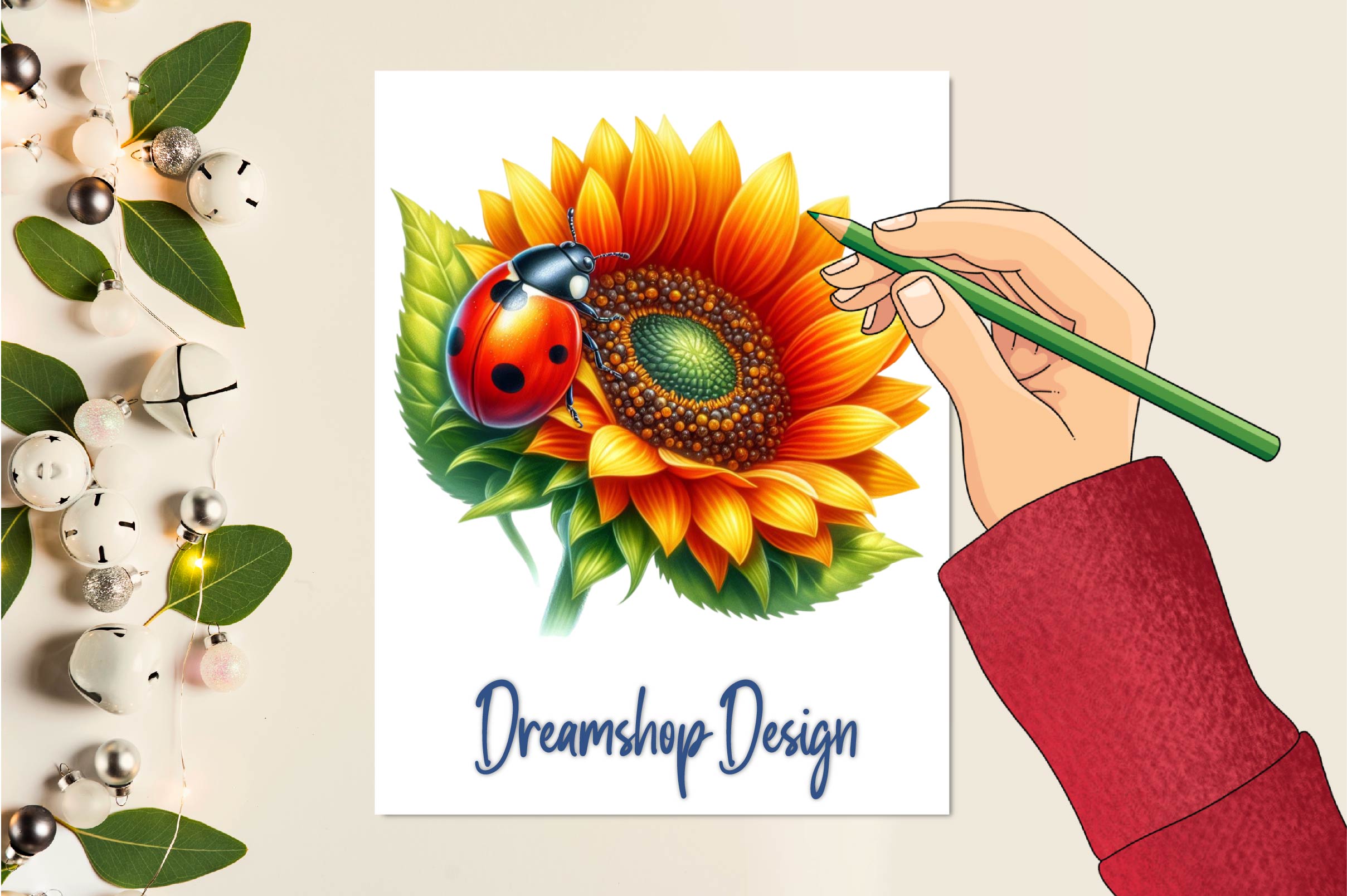 Sunflower & Ladybug Clipart Bundle - CraftNest - Digital Crafting and Art