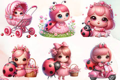 Cute Princess Ladybug Clipart Bundle - CraftNest - Digital Crafting and Art