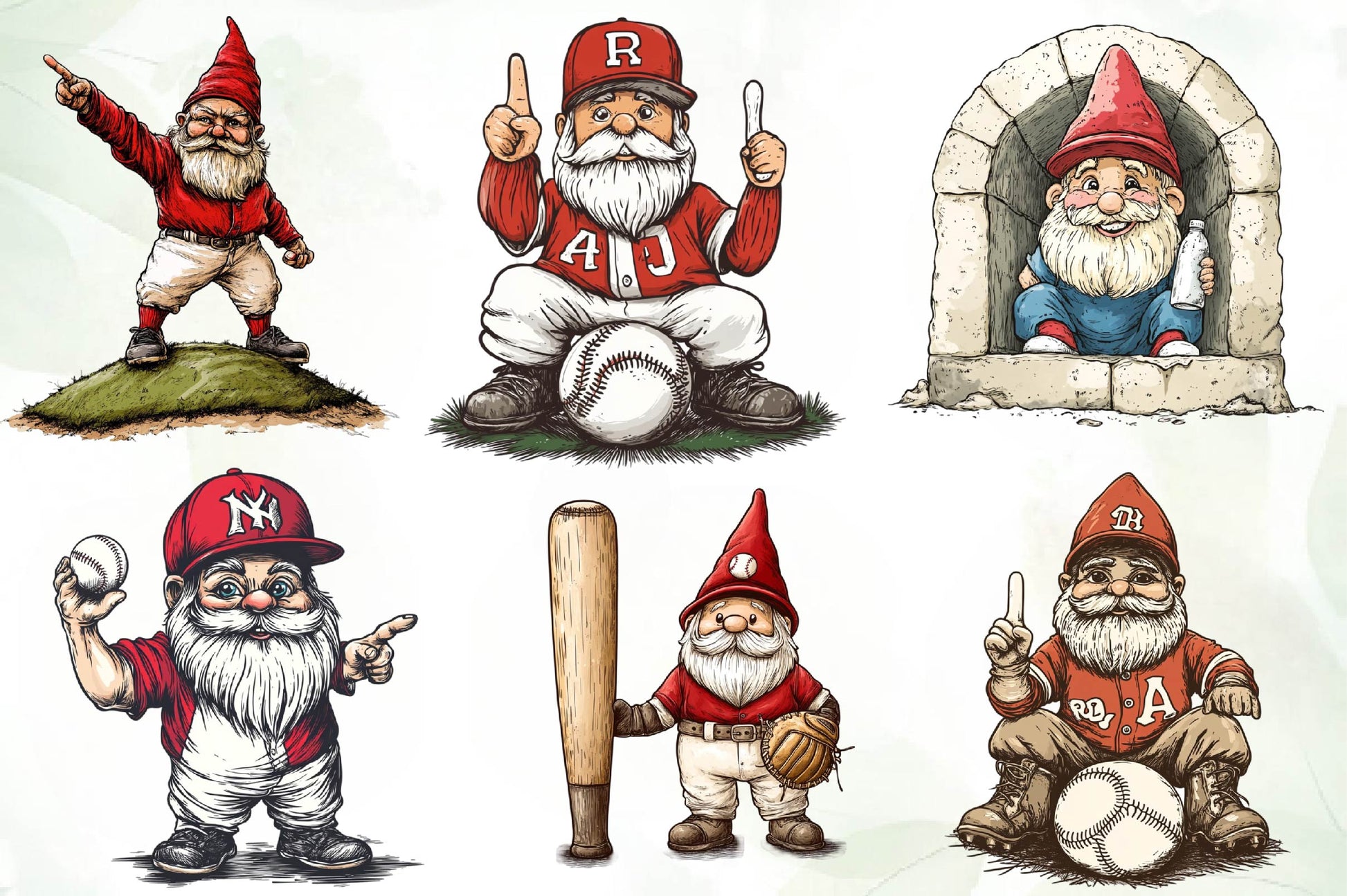 Baseball Gnome Clipart Bundle - CraftNest - Digital Crafting and Art