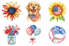 4th of July Independence USA Clipart Bundle - CraftNest - Digital Crafting and Art