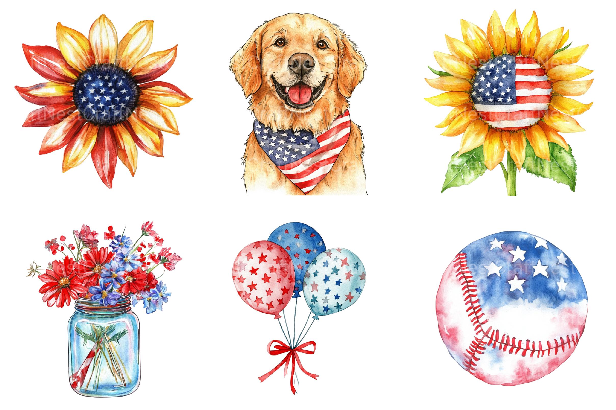 4th of July Independence USA Clipart Bundle - CraftNest - Digital Crafting and Art