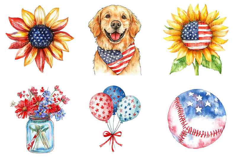 4th of July Independence USA Clipart Bundle - CraftNest - Digital Crafting and Art