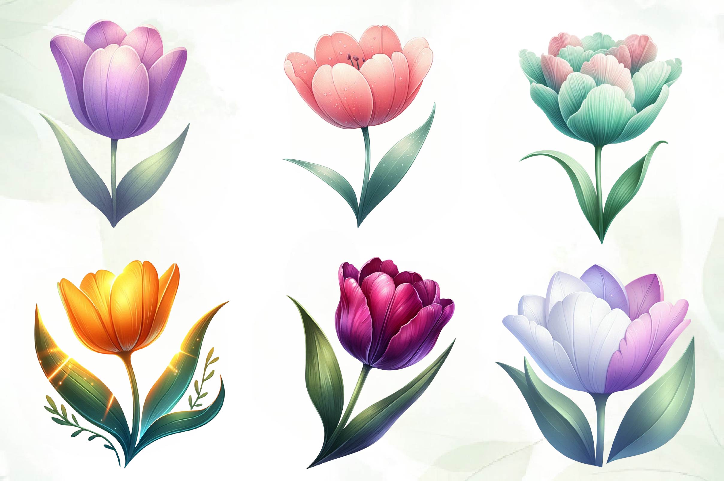 Spring Tulips Clipart Bundle - CraftNest - Digital Crafting and Art