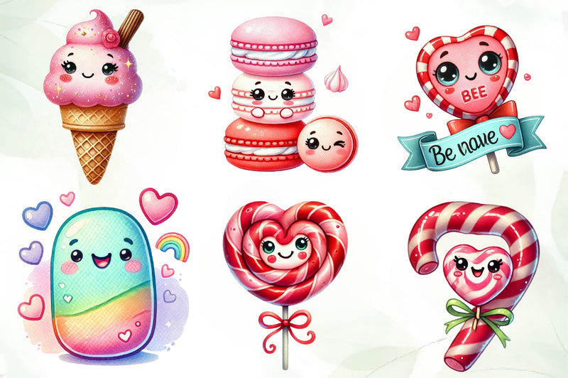 Kawaii Sweet Valentine Food Clipart Bundle - CraftNest - Digital Crafting and Art