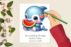 Summer Animals Enjoy Watermelon Clipart Bundle - CraftNest - Digital Crafting and Art