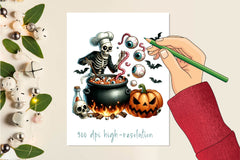 Funny Halloween Skeleton Chef Clipart Bundle - CraftNest - Digital Crafting and Art