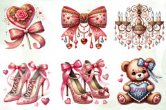 Glitter Coquette Valentines Clipart Bundle - CraftNest - Digital Crafting and Art