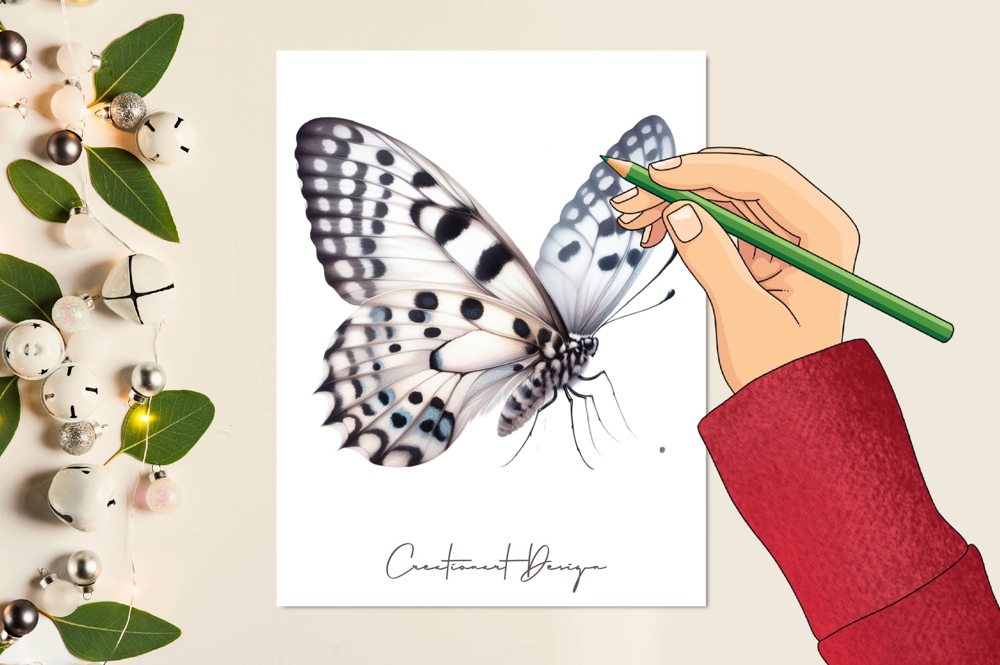 White Butterfly Floral Clipart Bundle - CraftNest - Digital Crafting and Art