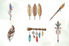 Rustic Boho Feathers & Arrows Clipart Bundle - CraftNest - Digital Crafting and Art