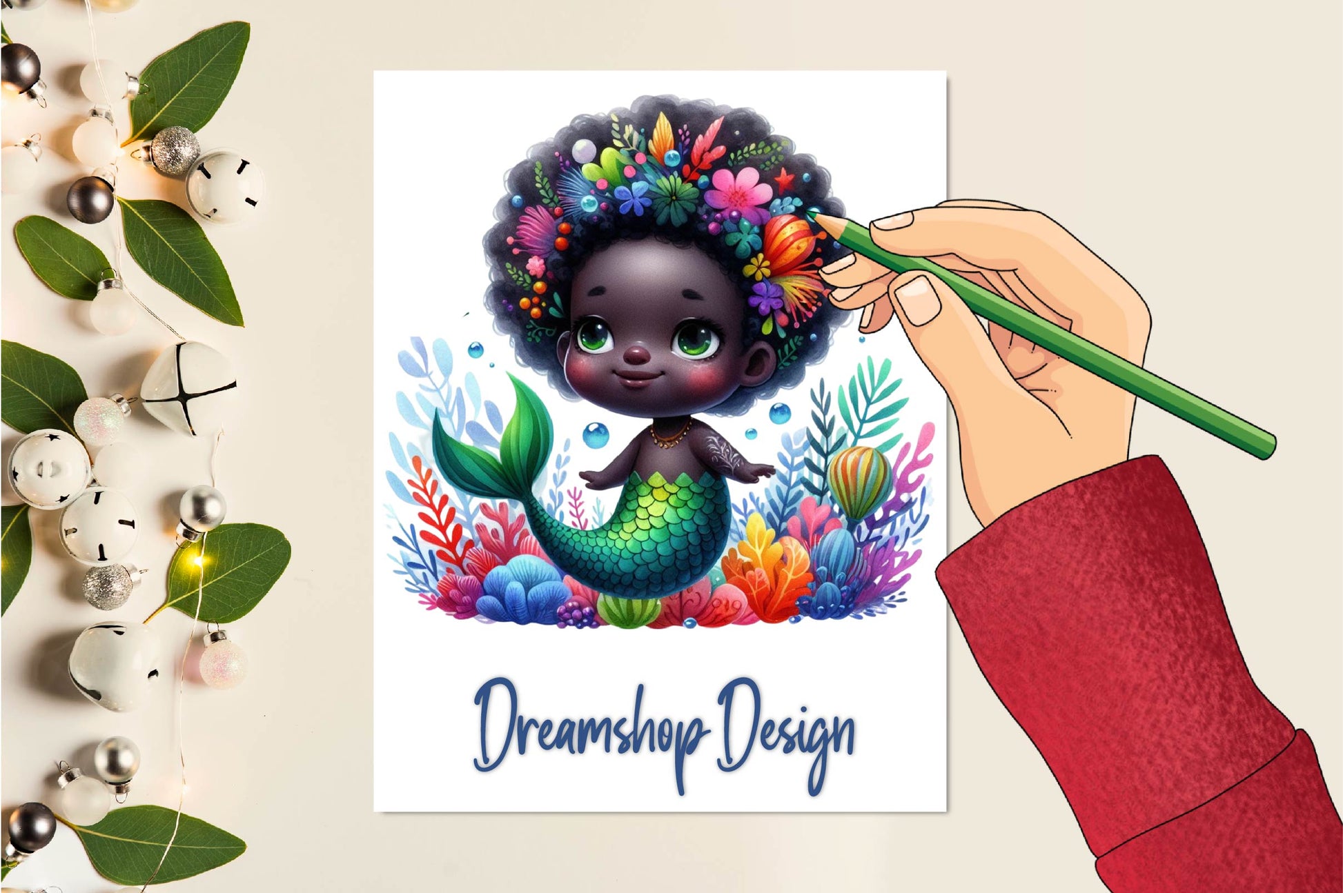 Cute Black Mermaid Clipart Bundle - CraftNest - Digital Crafting and Art