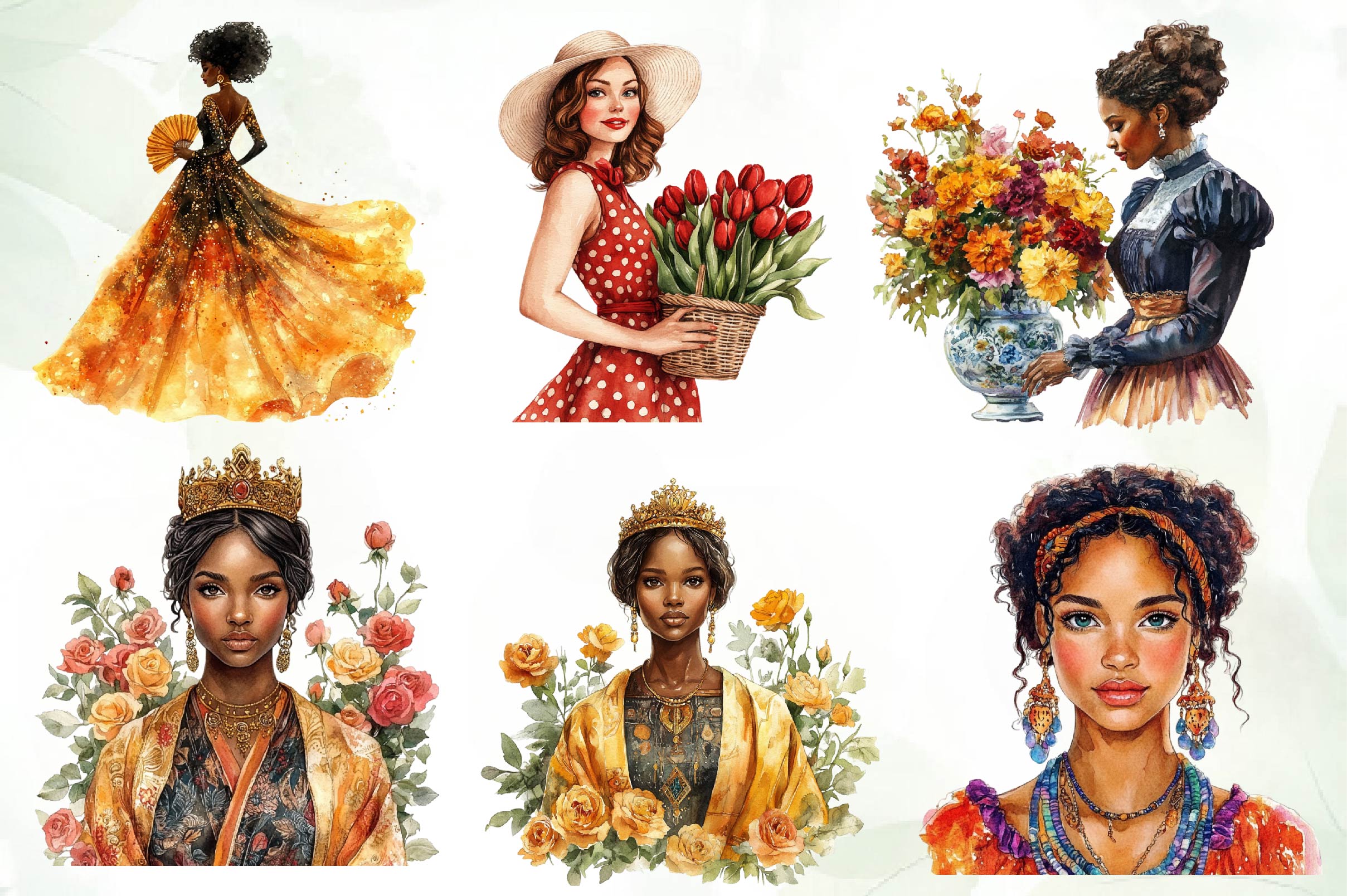 Vintage Black History Month Woman Clipart Bundle - CraftNest - Digital Crafting and Art