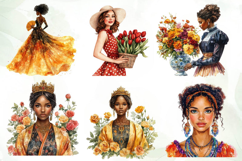 Vintage Black History Month Woman Clipart Bundle - CraftNest - Digital Crafting and Art