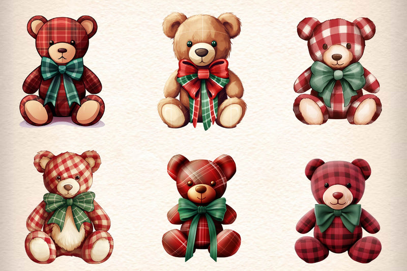 Christmas Teddy Bear Clipart Bundle - CraftNest - Digital Crafting and Art