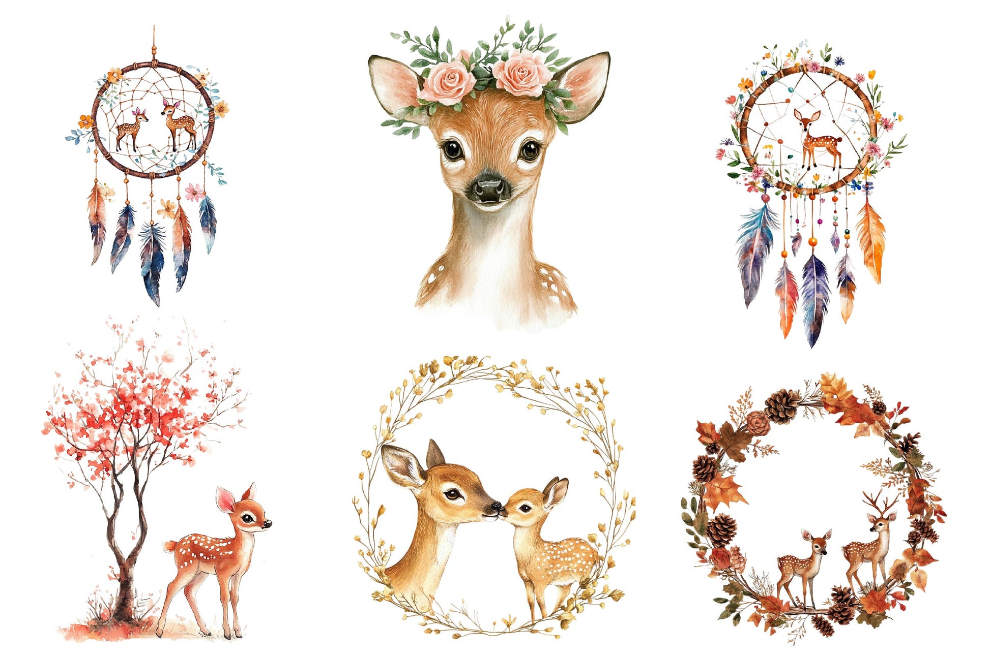 Fawn & Doe Clipart Bundle - CraftNest - Digital Crafting and Art