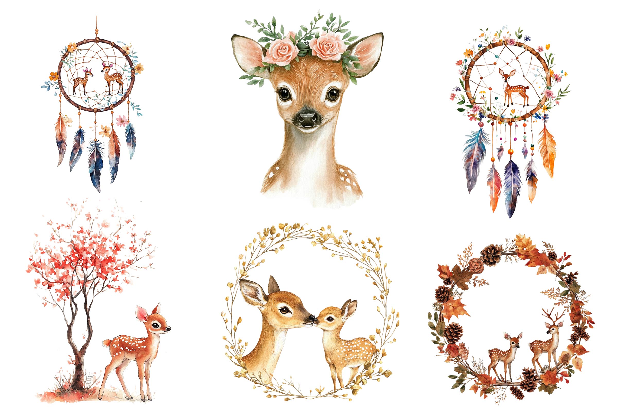 Fawn & Doe Clipart Bundle - CraftNest - Digital Crafting and Art