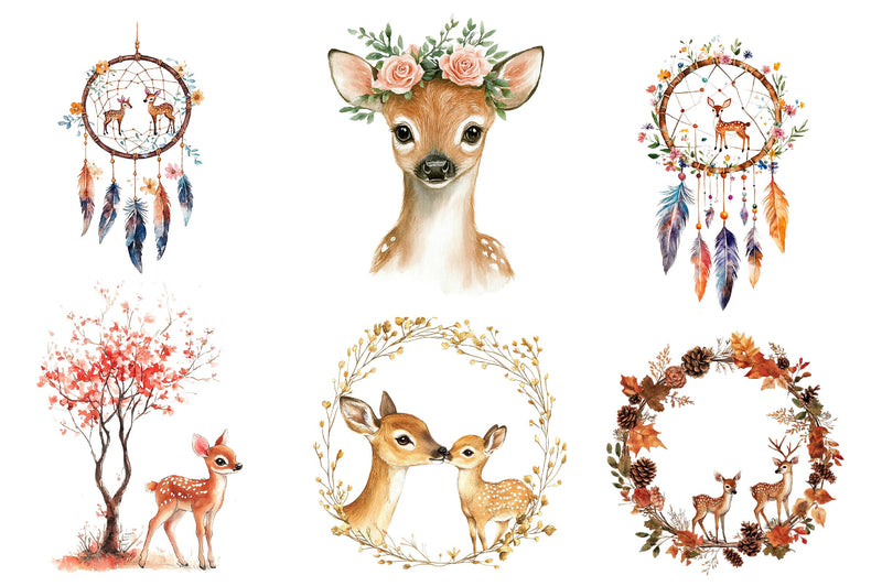 Fawn & Doe Clipart Bundle - CraftNest - Digital Crafting and Art