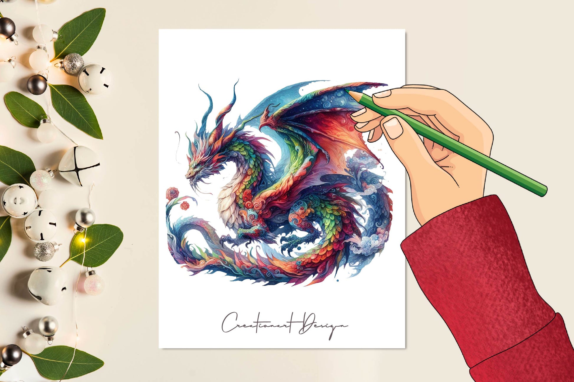 Watercolour Fantasy Dragon Clipart Bundle - CraftNest - Digital Crafting and Art