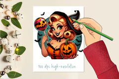 Halloween Vintage Pin Up Girl Clipart Bundle - CraftNest - Digital Crafting and Art