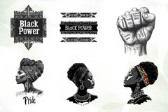 Black And White Black Month Clipart Bundle - CraftNest - Digital Crafting and Art